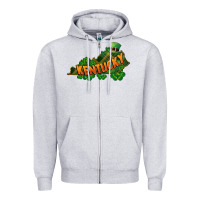 Heather Grey Kentucky map St. Patrick's Day Zipper Hoodie - FaDigitalArtStudio