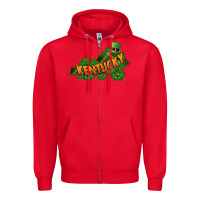 Red Kentucky map St. Patrick's Day Zipper Hoodie - FaDigitalArtStudio