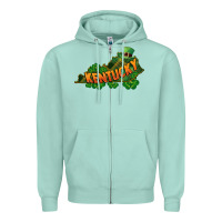 Seafoam Kentucky map St. Patrick's Day Zipper Hoodie - FaDigitalArtStudio