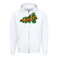 White Kentucky map St. Patrick's Day Zipper Hoodie - FaDigitalArtStudio