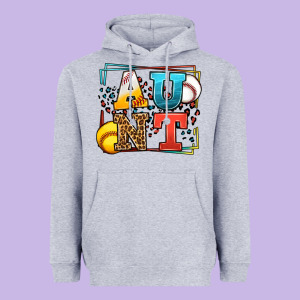 Baseball And Softball Aunt Leopard Frame Heavyweight Hoodie Designed By Lillyallendesigns