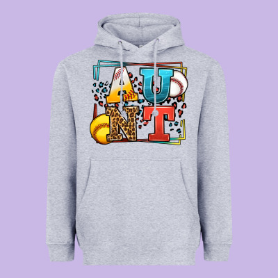 Baseball And Softball Aunt Leopard Frame Heavyweight Hoodie Designed By Lillyallendesigns