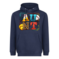 Navy Baseball and Softball aunt leopard frame Heavyweight Hoodie - LillyAllenDesigns