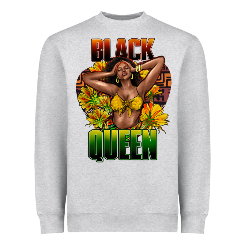 Black Queen Afro Heavyweight Sweatshirt by HowdyJamesFarm | Teevron