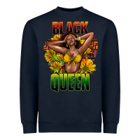 Navy Black queen afro Heavyweight Sweatshirt - HowdyJamesFarm
