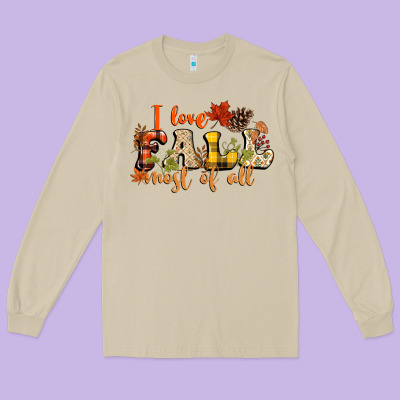 I Love Fall Most Of Fall Long Sleeve Tee Designed By Nancycooperartshop
