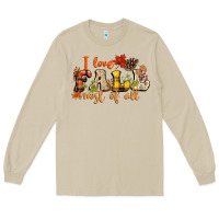 Mushroom I love Fall most of Fall Long Sleeve Tee - NancyCooperArtShop