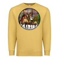 Antique Gold elk buck deer christmas Premium Sweatshirt - LillyAllenDesigns
