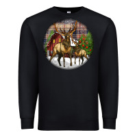 Black elk buck deer christmas Premium Sweatshirt - LillyAllenDesigns