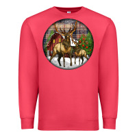 Cardinal elk buck deer christmas Premium Sweatshirt - LillyAllenDesigns
