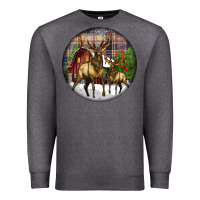 Charcoal Heather elk buck deer christmas Premium Sweatshirt - LillyAllenDesigns