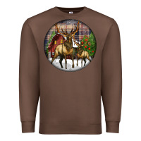 Chestnut elk buck deer christmas Premium Sweatshirt - LillyAllenDesigns