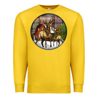 Lemon elk buck deer christmas Premium Sweatshirt - LillyAllenDesigns