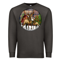 Smoke elk buck deer christmas Premium Sweatshirt - LillyAllenDesigns