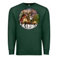 Sports Green elk buck deer christmas Premium Sweatshirt - LillyAllenDesigns