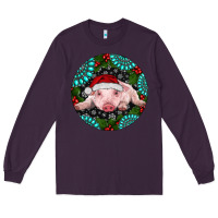 Plum Baby Pig Christmas Long Sleeve Tee - RanaPortraitStore