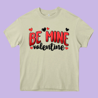 Be Mine Valentine Heavy Core Tee Designed By Maliassmallbusiness