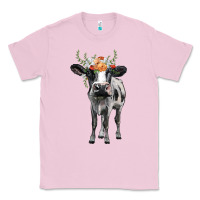 Bubblegum Pink holstein cow floral wreath Classic Tee - BarkalooDesign