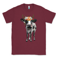 Burgundy holstein cow floral wreath Classic Tee - BarkalooDesign