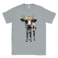 Heather Grey holstein cow floral wreath Classic Tee - BarkalooDesign