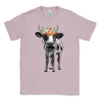 Holstein Cow Floral Wreath Classic Tee | Teevron