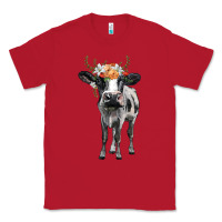 Red holstein cow floral wreath Classic Tee - BarkalooDesign