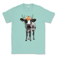 Seafoam holstein cow floral wreath Classic Tee - BarkalooDesign