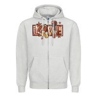 Dove Grey football love Zipper Hoodie - FaDigitalArtStudio