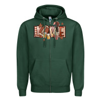 Sports Green football love Zipper Hoodie - FaDigitalArtStudio