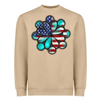 Mushroom American flag turquoise gemstone 4th of july Heavyweight Sweatshirt - CowGirlArtShop