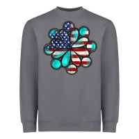 Storm American flag turquoise gemstone 4th of july Heavyweight Sweatshirt - CowGirlArtShop