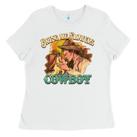 White bring me flowers cowboy Ladies Tee - NancyCooperArtShop