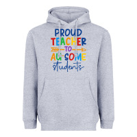 Heather Grey Proud teacher to au-some students Heavyweight Hoodie - CowhideDigitalArt