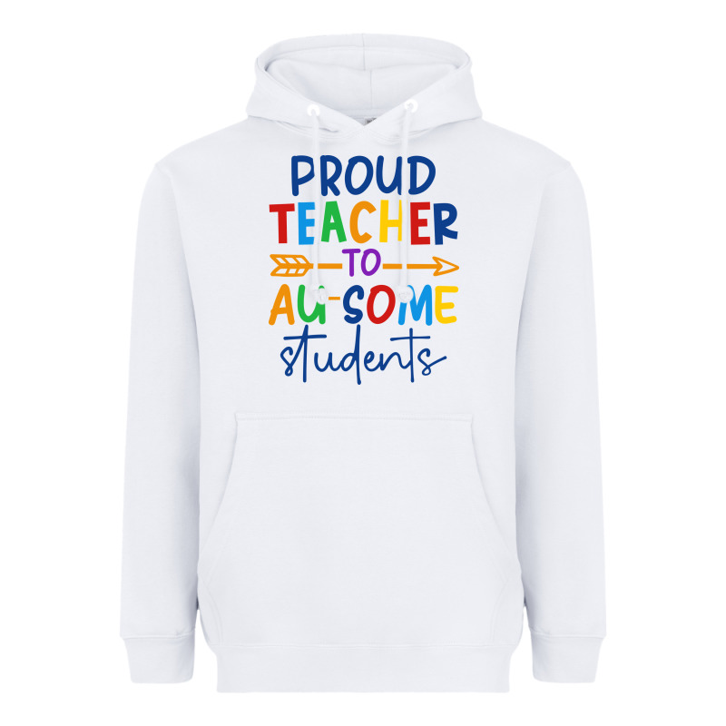 Proud Teacher To Au-some Students Heavyweight Hoodie by CowhideDigitalArt | Teevron