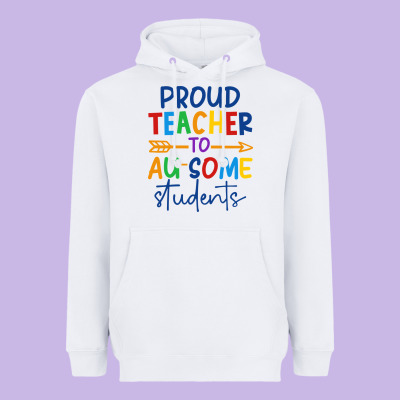 Proud Teacher To Au-some Students Heavyweight Hoodie Designed By Cowhidedigitalart
