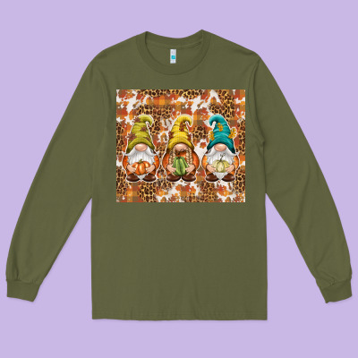 Fall Gnomes Long Sleeve Tee Designed By Nancycooperartshop