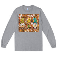 Heather Grey Fall gnomes Long Sleeve Tee - NancyCooperArtShop