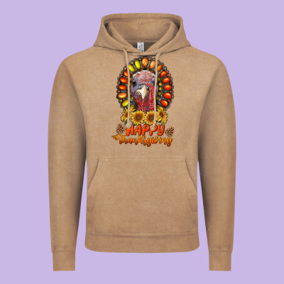 Happy Thanksgiving Gemstone Vintage Hoodie Designed By Ranaportraitstore