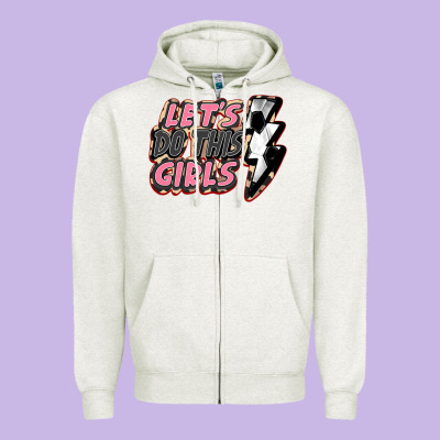 Let's Do This Girls Soccer Zipper Hoodie Designed By Fadigitalartstudio