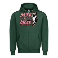 Sports Green let's do this girls soccer Zipper Hoodie - FaDigitalArtStudio