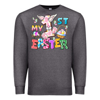 Charcoal Heather My 1st Easter Premium Sweatshirt - CowhideDigitalArt
