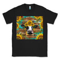 Black holstein cow with sunflowers Classic Tee - BarkalooDesign