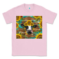 Bubblegum Pink holstein cow with sunflowers Classic Tee - BarkalooDesign