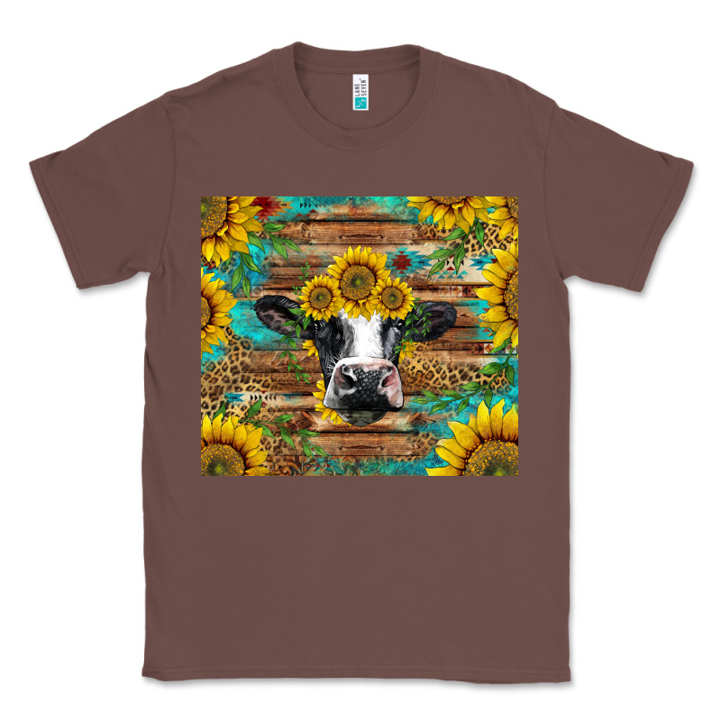 Holstein Cow With Sunflowers Classic Tee by BarkalooDesign | Teevron