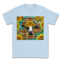 Dusty Blue holstein cow with sunflowers Classic Tee - BarkalooDesign