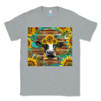 Heather Grey holstein cow with sunflowers Classic Tee - BarkalooDesign