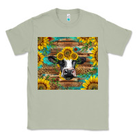 Matcha holstein cow with sunflowers Classic Tee - BarkalooDesign