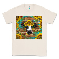 Natural holstein cow with sunflowers Classic Tee - BarkalooDesign