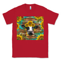 Red holstein cow with sunflowers Classic Tee - BarkalooDesign