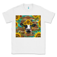 White holstein cow with sunflowers Classic Tee - BarkalooDesign